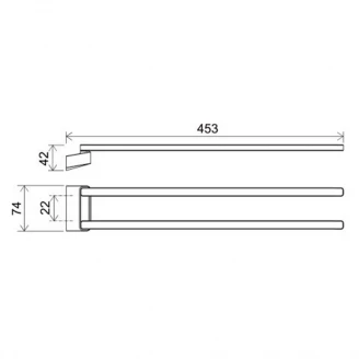 Ravak Håndklædestang 10 Degrees 45.3 cm Krom-2